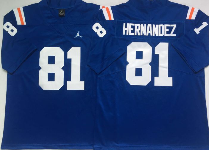 Men Florida Gators 81 Hernandez Blue 2025 NCAA Jersey